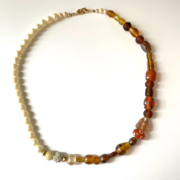 Necklace with pearls "Candy Summer IV" Quartz and Unique Glass beads - Picture 1 of 4